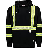 BOCOMAL FR Hoodies Pullover High Visibility 7.5oz Lightweight Non Fleece Hi vis Flame Resistant Reflective Hooded Sweatshirts