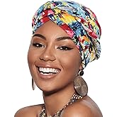 African Women Turban Caps Pre-Tied Twisted Turbans Head Scarf for Women Hair Wraps Cover Beanie Cancer Chemo Headwear