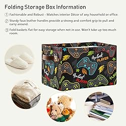 WELLDAY 2PCS Storage Basket Gamepad Large Foldable