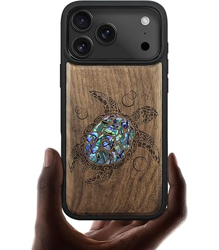 Carveit Wooden Case For IPhone 15 Pro Magnetic Case, Compatible With MagSafe Wireless Chargers, Shockproof Cover, Handmade Shell Inlaid & Wood Artisan Engraved (Fox And Woods) Cherry - View #7