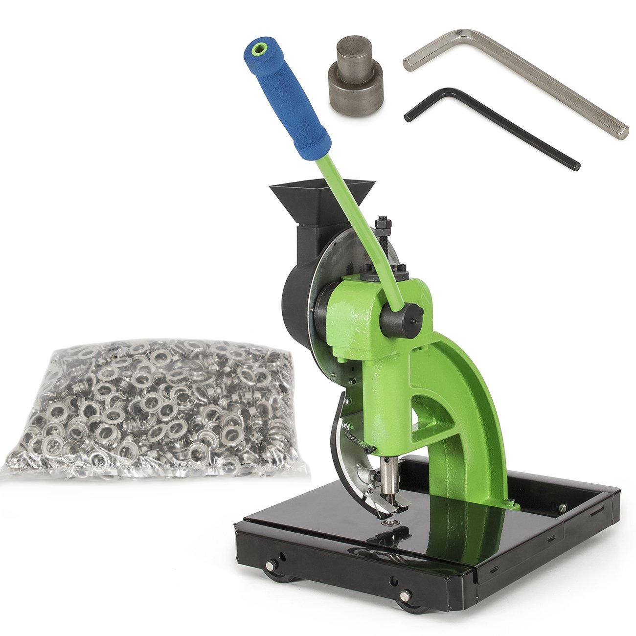 ARKSEN 10,000pc 2 Eyelet SemiAutomatic Grommet Machine w/Rolling Base