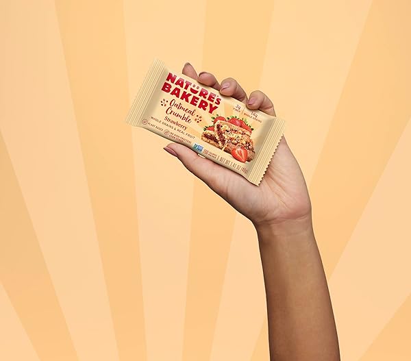 NATUREÂ€™S BAKERY OATMEAL CRUMBLE BARS, STRAWBERRY, REAL FRUIT, VEGAN, NON-GMO, BREAKFAST BAR, 6 BOXES WITH 6 PACKS, 36 COUNT