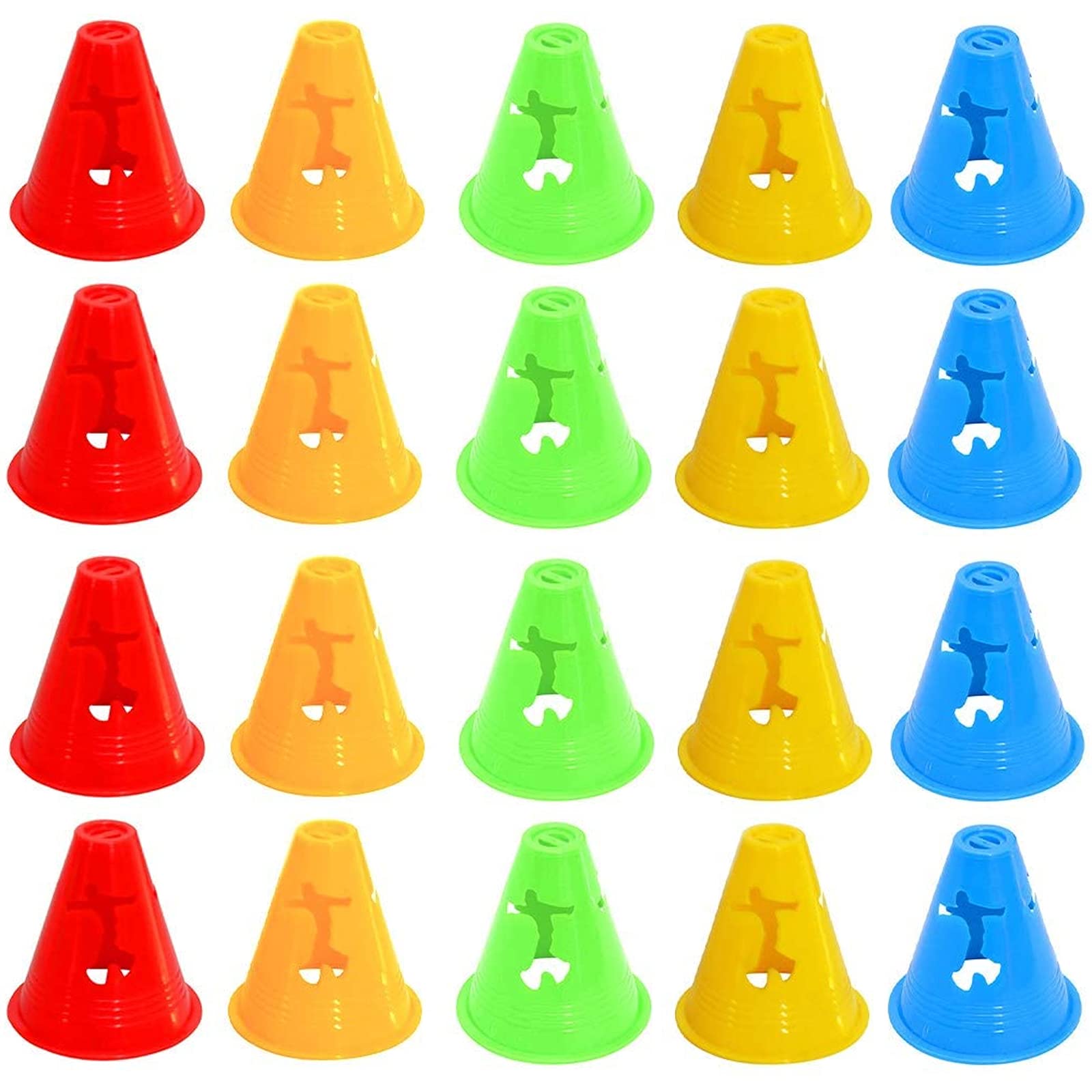20Pcs Children’s Training Cones, Traffic Cones,Children’s Multifunctional Cones, Roller Skating Obstacles, Roller Skating Obstacles, Football Practice Obstacles, Marking Cones