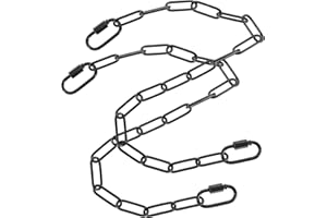 jojofuny Heavy Duty Black Metal Lighting Chain 50cm with Connecting Lock, 2pcs Lamp Chain Replacement