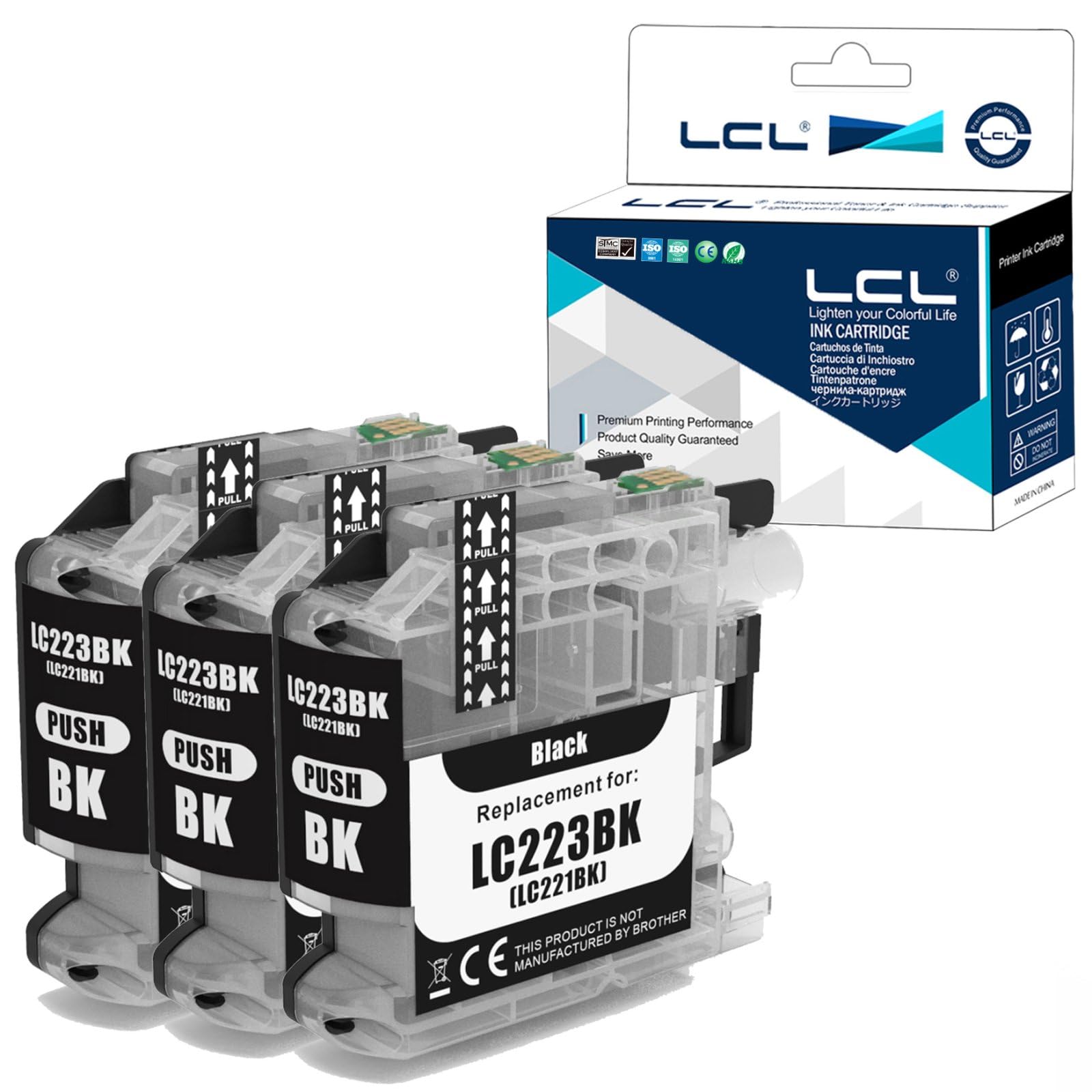 LCL LC223 Ink Cartridge Replacement for Brother LC221 LC223 LC223XL LC221BK LC223BK for MFC-J4420DW J4620DW J4625DW J5320DW J5620DW J5625DW J5720DW J480DW J680DW J880DW DCP-J4120DW (3 Black)