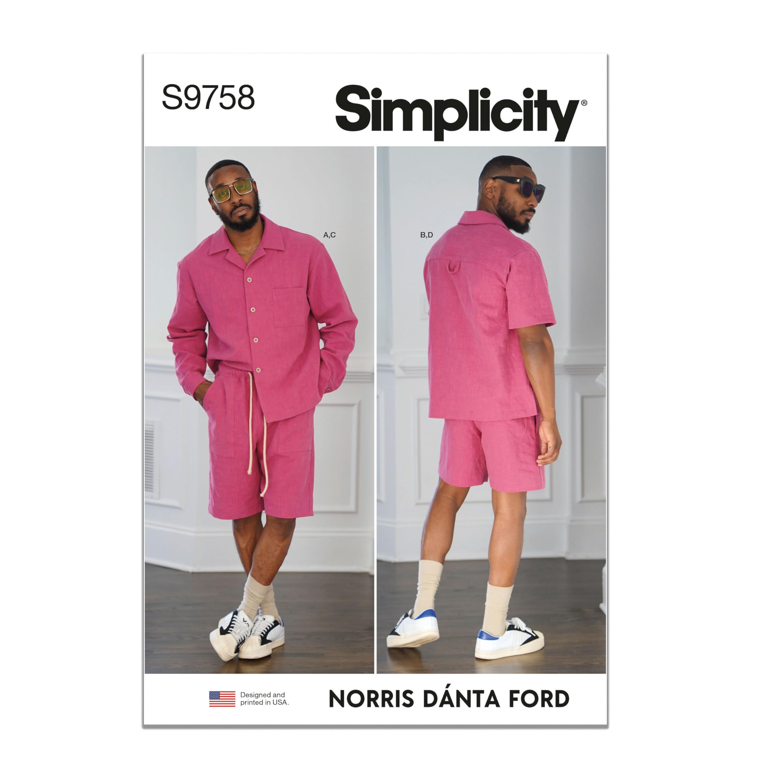 SIMPLICITY SS9758AA Men's Shirts and Shorts by Norris Danta Ford AA (34-36-38-40-42)
