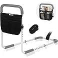 Panta Bed Rails for Elderly Adults, Adjustable Bed Assist Bar for Seniors, Medical Bed Safety Rail with Storage Bag and Fixing Strap, Portable Bed Cane Fit King, Queen, Full, Twin, Medium, Grey