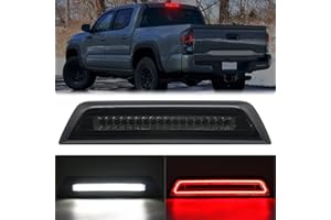 R&F Auto Smoked Lens Strobe LED 3rd Third Brake Light Replacement for Tacoma 2016-2023 Limited SR SR5 TRD Off-Road TRD Pro Sport Roof Cargo Lights Pickup High Mount Stop Lamp (For Double Cab ONLY)