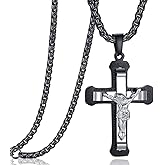Rehoboth Jesus Christ Crucifix Cross Pendant Necklace for Womens Mens with 22 24 Inch Stainless Steel Chain