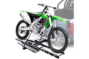 Motorcycle Hitch Carrier, 500LBS Heavy Duty Steel Dirt Bike Carrier with Loading Ramp, Anti-Tilt Locking Device, Motorcycle R