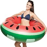 Watermelon Pool Float, Large Inflatable Swim Ring, Novelty Pool Party Lounger for Outdoor Summer Fun
