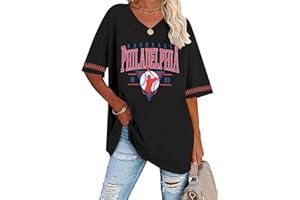 SFHFY Baseball Jersey Women: Oversized Baseball Mom Shirt V Neck Baseball Team Tee Casual Game Day Sport Top