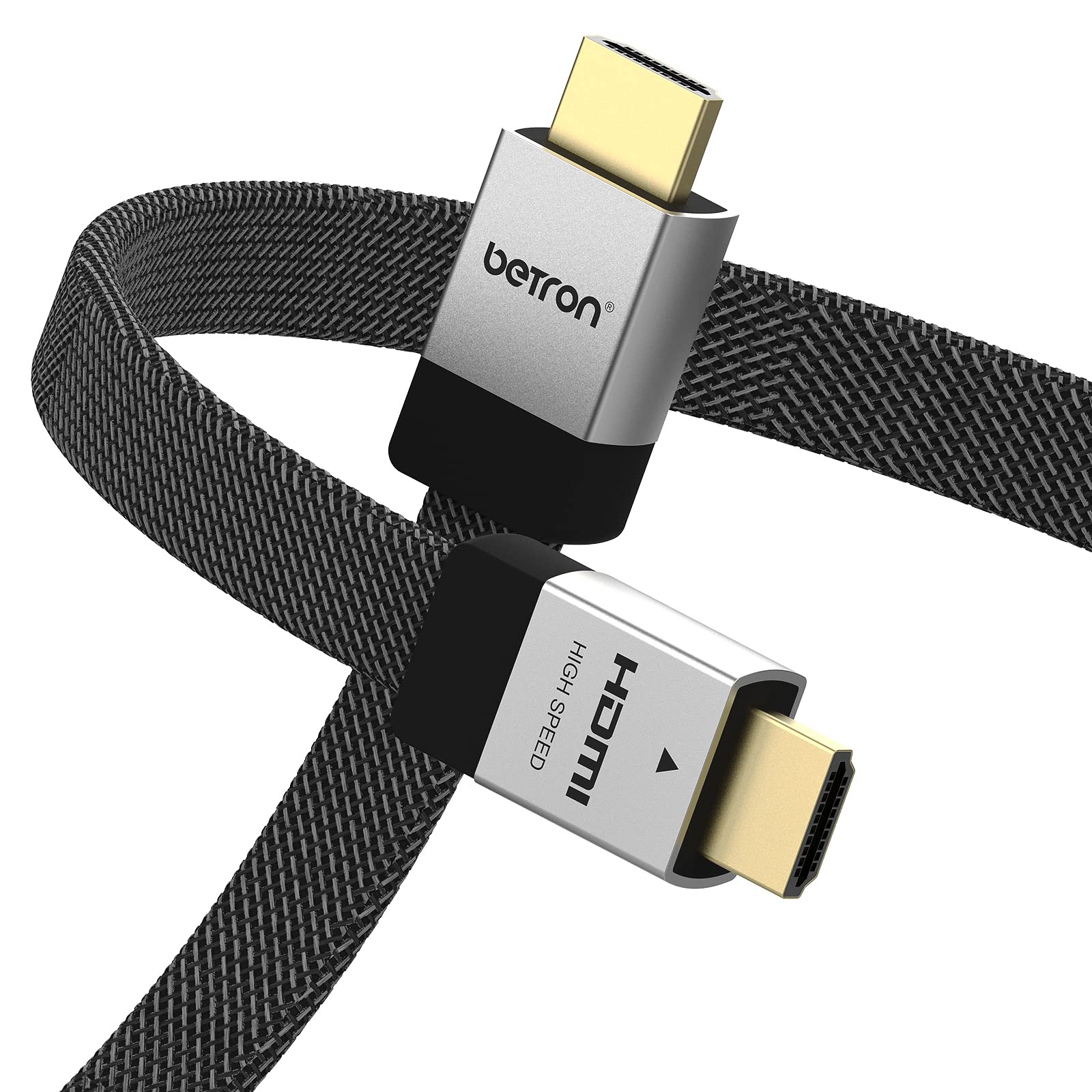 Betron HDMI Cable High-Speed 4K Wire - 60Hz, 18Gbps, Male-to-Male, Compatible with Xbox Series, Blu-Ray Player, DVD Player, TV, PS5, PS4, PS3, Monitor, 1.2 m
