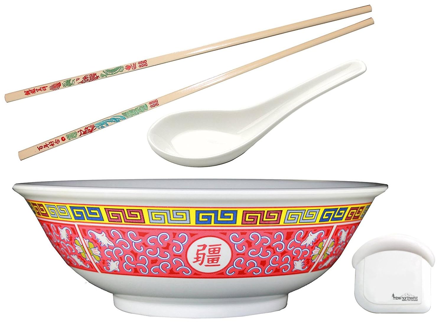 57 oz 9.75" Pho Rice /Noodle Soup Bowl Set, includes 1 pair of Chopsticks and 1 Oriental Soup