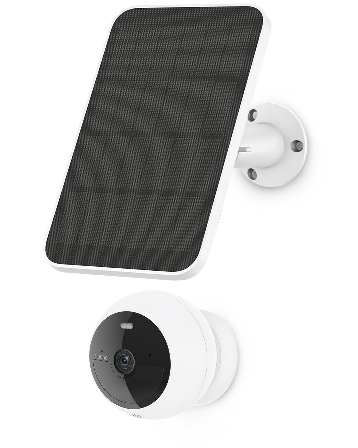 Noorio Home Security System with B200 1080p Wireless Security Camera x1, Solar Panel x1, AI Motion Detection WiFi Indoor Camera, Color Night Vision, 2-Way Talk, Compatible with Alexa