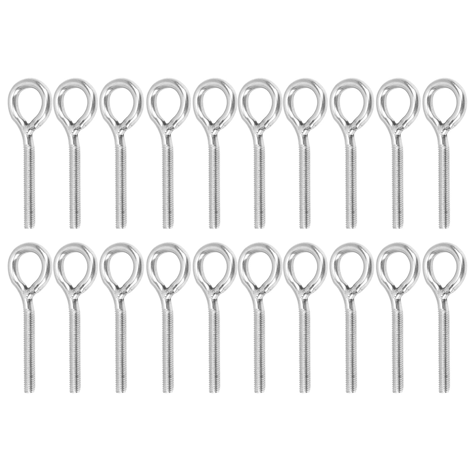 Bolt And Chain,M4 Eyebolt20pcs M4 Lifting Eye Bolt,Lifting Eye Bolt Stainless Steel, Machine Welded Closed Screw Rod Eye Screw Bolts for Fixed Tent Lifting and Securing Cables Wires,Eye Bolt, Lon