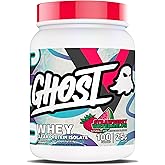 GHOST Clear Whey Isolate Protein Powder, Strawberry Watermelon - 1.57 LB Tub, 25G of Whey Protein - Post Workout Drink for Muscle Gain & Recovery – Sugar Free, Soy Free & Zero Fat, 20 Servings