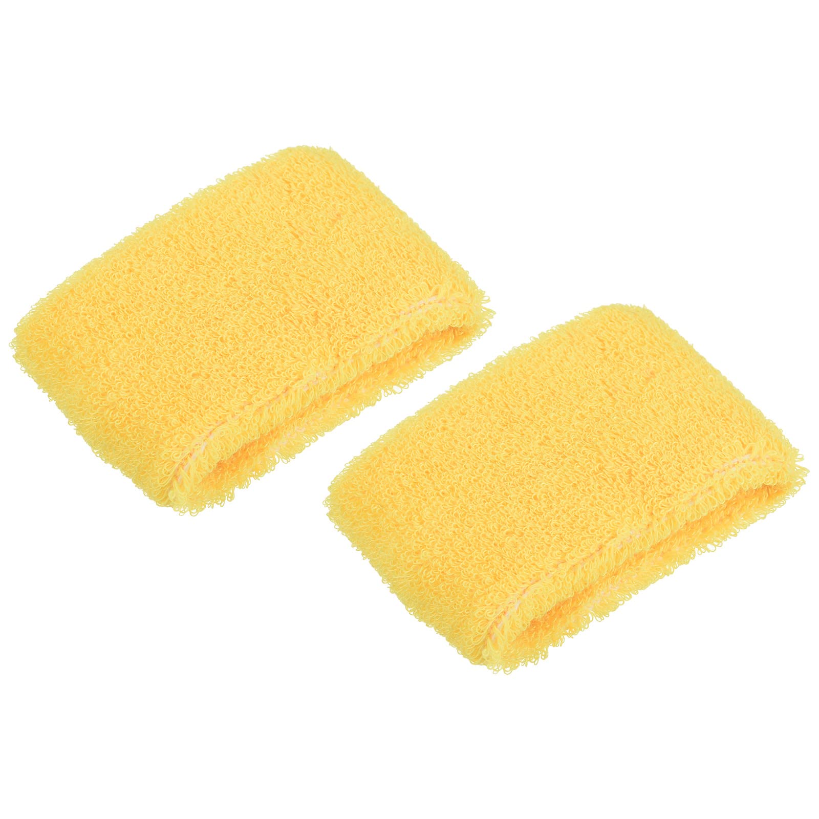 PATIKIL Sports Wristbands 8x5cm, 2 Pack Cotton Terry Cloth Absorbent Sweatband for Tennis Basketball Working Out Athletic Running, Yellow
