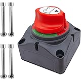 Ampper Battery Switch, 12-48 V Battery Power Cut Master Switch Disconnect Isolator for Car, Vehicle, RV and Boat (On/Off)