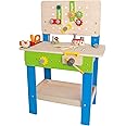 Master Workbench by Hape | Award Winning Kid's Wooden Tool Bench Toy Pretend Play Creative Building Set, Height Adjustable 35