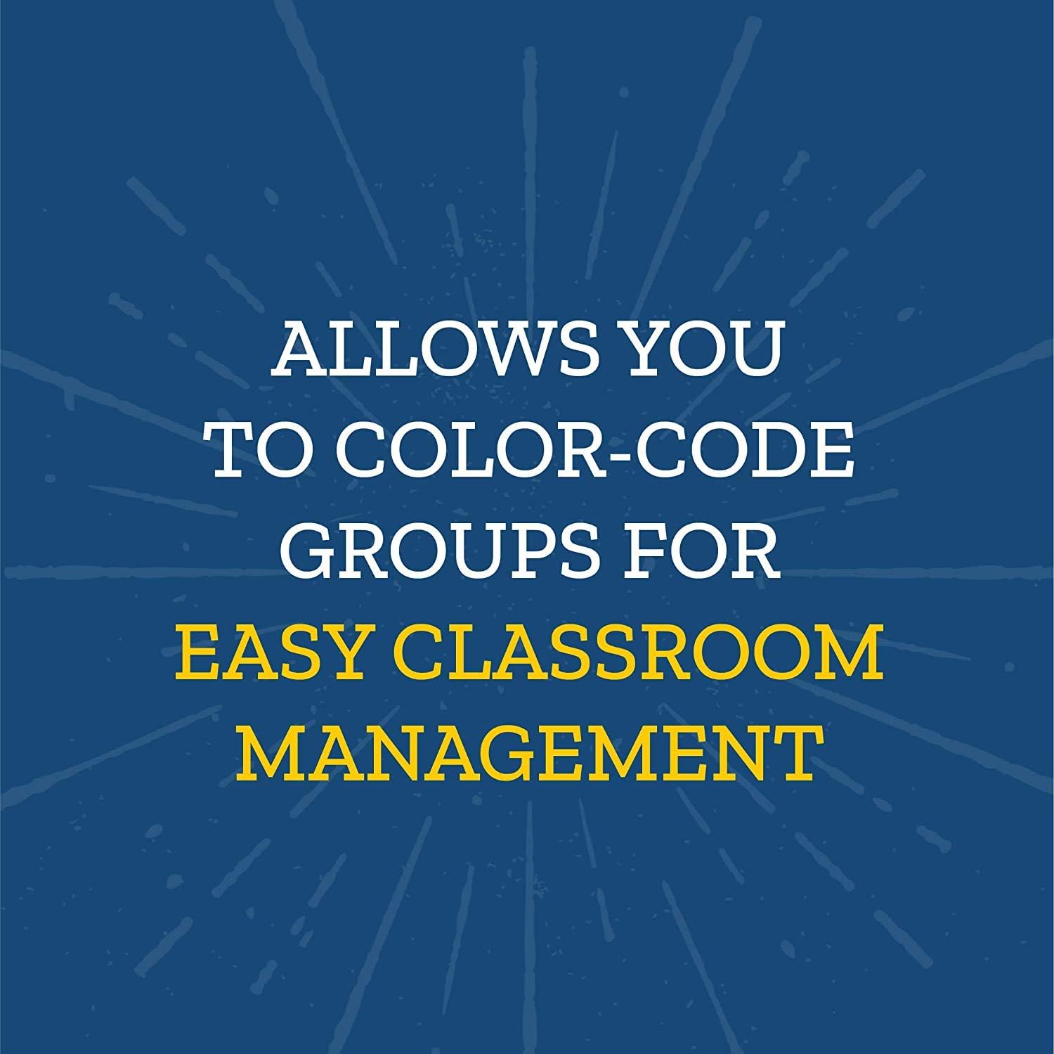 Really Good Stuff Grouping Chair Pockets – Set of 12 - Six Bright Rainbow Colors – Classroom Chair Organizer Keeps Students Organized and Classrooms Neat: Computers & Accessories