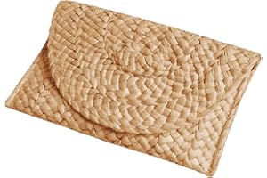 Fozehlad Straw Clutch Purse for Women, Woven Beach Straw Bags for Summer,Raffia Clutch For Girl Vacation