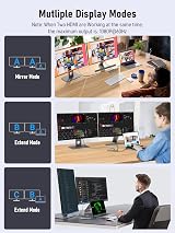 Lemorele USB C Dock 10 in 1 Dual HDMI 4K 100W PD 4 USB 3.0 SD/TF Dock view 4
