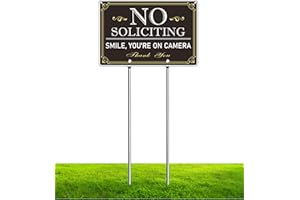 KOALAAT No Soliciting Signs for Home, Smile You're on Camera Sign, 12" x 8" Heavy Duty Alunimum Metal for Business, Durable for Yard Front Door Outdoor Use