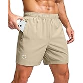 G Gradual Men's Athletic Running Shorts with Zipper Pockets Quick Dry 7"/ 5"/ 9" Workout Gym Shorts for Basketball Hiking