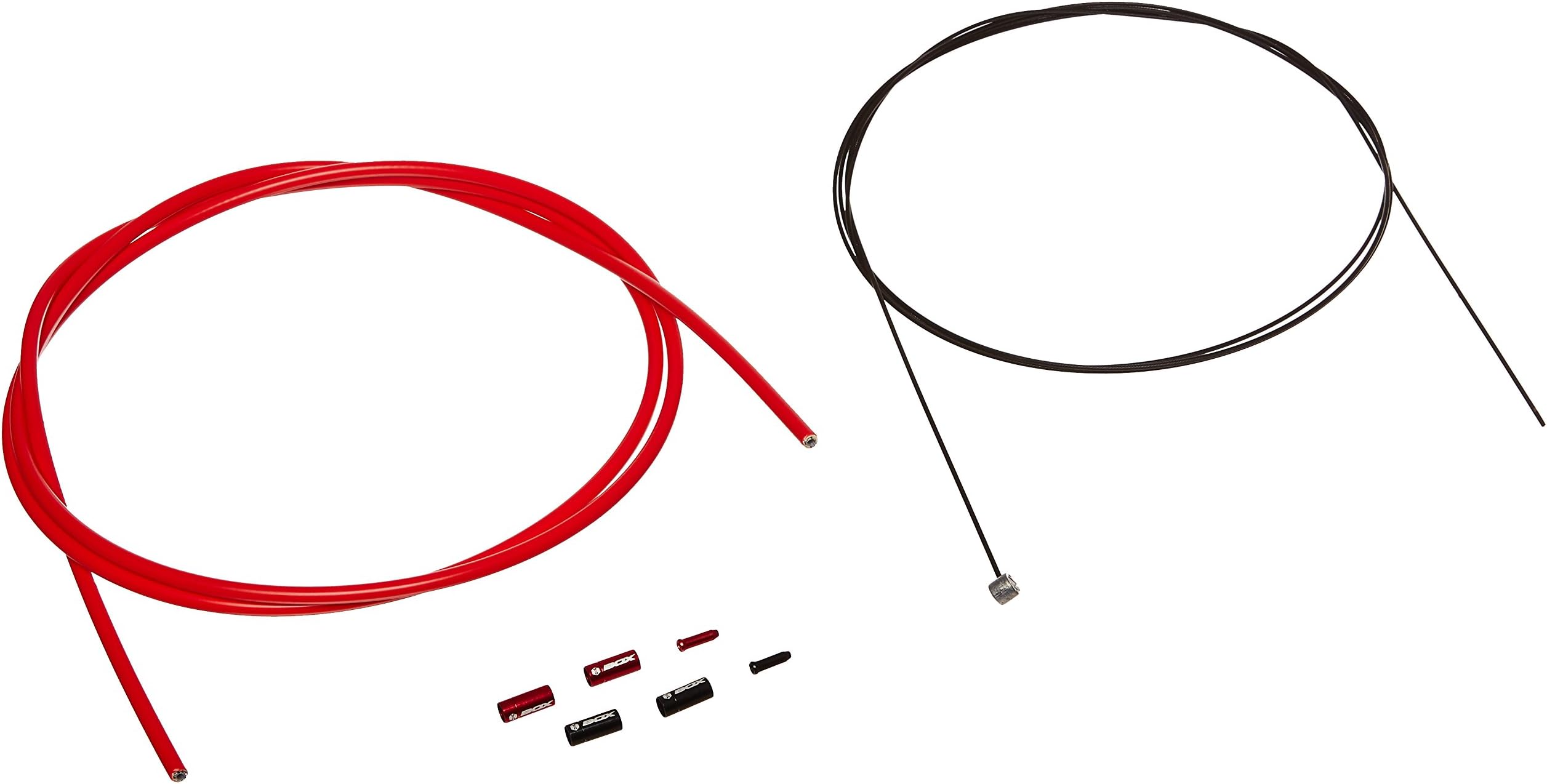 Box One/Two Linear Bicycle Brake Cable Housing Kit with 1 Set Bike Brake Line, 1 Piece Bike Cable Housing with 2 Alloy End Caps Compatible for All V Brakes