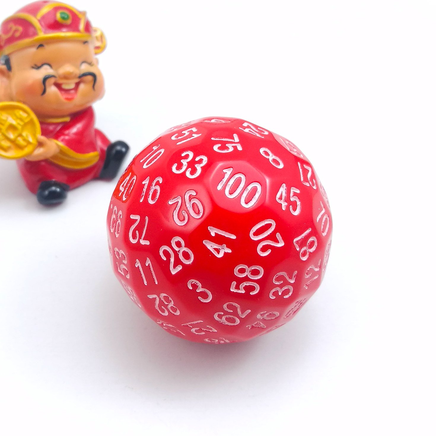 Bescon Polyhedral Dice 100 Sides Dice, D100 die, 100 Sided Cube, D100 Game Dice,100-Sided Cube of Red Color — image 1