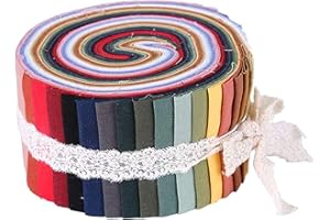 shamjina 36 Pieces Fabric Strips Roll 2.5 Inch Jelly Fabric Bundles Fabric Quilting Strips Roll Up Flower Precut Patchwork St