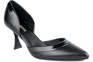 JENN ARDOR Women's Pumps Low Heels Pointed Closed Toe Kitten Dress Shoes for Women Comfortable Stiletto Heeled Sandals Classic Wedding Party D'Orsay Work Pumps
