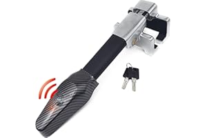 KRASER KR830 Steering Wheel Lock with Alarm, 120db, Heavy Duty Anti-Theft Car Device, Easy to Use Bar Lock Car Theft Preventi