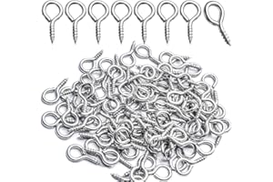 BronaGrand Small Eye Hooks,100pcs 13x7mm Mini Eye Pins Eye Screw Hooks Metal Eyelets Screw Eye Lags for Resin Jewelry Bead Plastic Wood