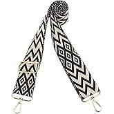 PATIKIL 55in Purse Straps Replacement Crossbody, Bag Straps Crossbody Universal Adjustable Canvas Bohemian for Purses Handbags Guitar, Black