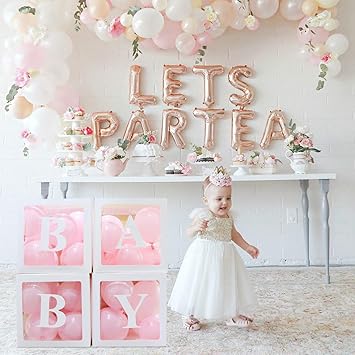 Baby Shower Decorations For Girl And Boy Balloon Box Transparent