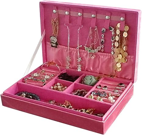 Amazon Awesomes アクセサリー 収納ボックス 多機能収納ボックス ジュエリー収納 指輪 ピアス イヤリング ネックレス ブレスレットの収納 大容量 ジッパー宝石箱 ジュエリー収納 オンライン通販