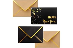 Winoo Design Heavy Duty Cards Boxed with Envelopes - 20 PK - 4x6 Inches Assorted Cards with Envelopes Bulk Greeting Cards Luxury (New Year)