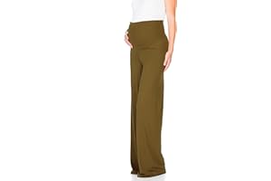 My Bump Women's Maternity Casual Bohemian Damask Palazzo Pants W/Tummy Control
