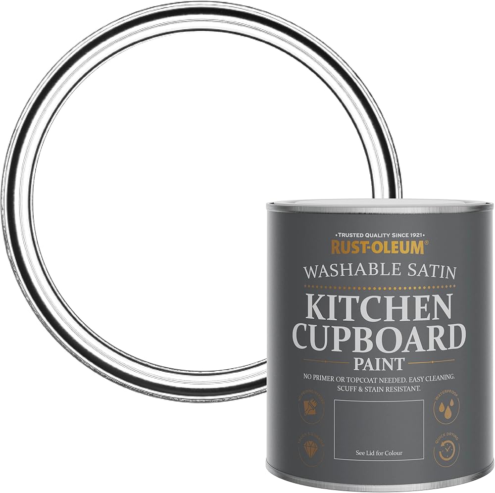 Rust-Oleum White Kitchen Cupboard Paint Satin Cotton 750ml