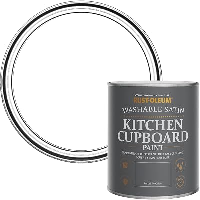 Rust-Oleum White Kitchen Cupboard Paint Satin Cotton 750ml