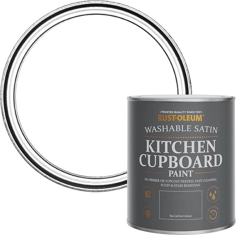Rust-Oleum White Kitchen Cupboard Paint Satin Cotton 750ml