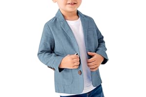 FOMMYKIN Toddler Boys' Blazer Jackets Lightweight Stylish Two Buttons Solid School Suit Casual Sport Coat