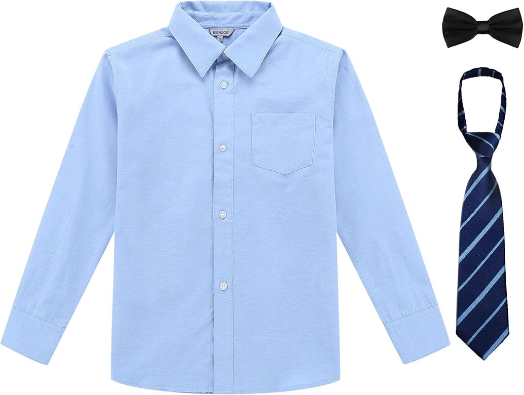 Amazon Com Bienzoe Boy S School Uniform Long Sleeve Button Down