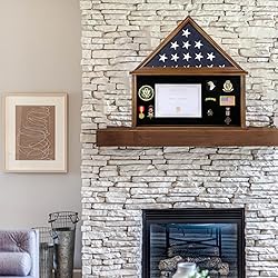 Tieeqe Large Military Shadow Box - Solid Wood