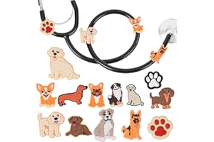 LUNECLAT Cute Dogs Stethoscope Charm Tag for Nurse - 13Pcs Funny Puppy Pendants Stethoscope Charm, Fit for Littmann Accessories, Present for Pediatric Doctor Veterinary Medical Worker Nursing Graduation