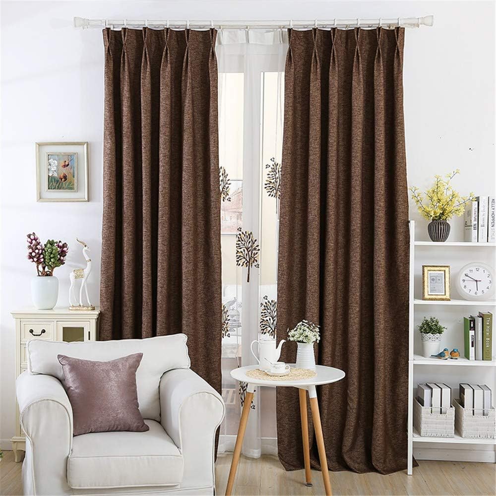 Ijrtf Curtain Cotton Linen Blinds Living Room Bedroom Floor To