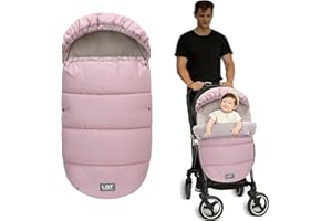 LAT LEE AND TOWN LAT Baby Warm Bunting Bag Universal,Stroller Sleeping Bag Cold Weather,Waterproof Toddler Footmuff (Detachable,Pink)