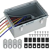 Joinfworld Waterproof Extension Cord Cover 11.4x7.5x5.5 Outdoor Electrical Box for Outside Weatherproof Clear Cover Enclosure